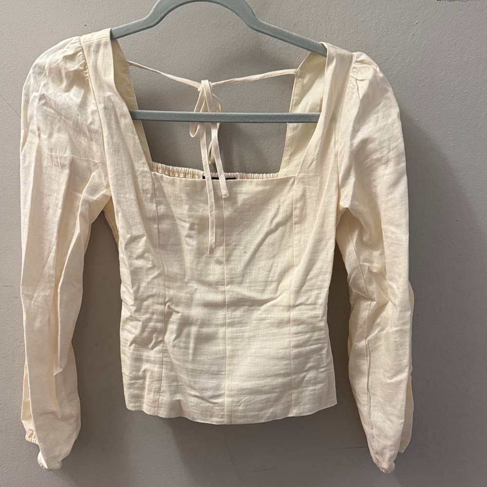 GAP Cream Long Sleeve Blouse